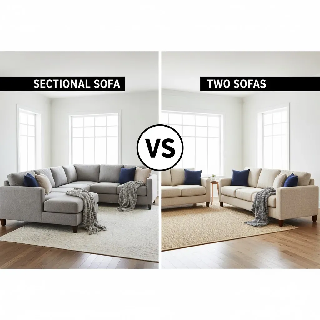 A cozy living room setting used to address questions about furniture choices.