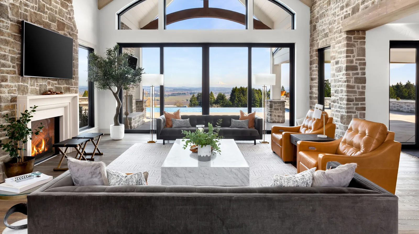 A cozy reading nook featuring an accent chair in a bright home interior.