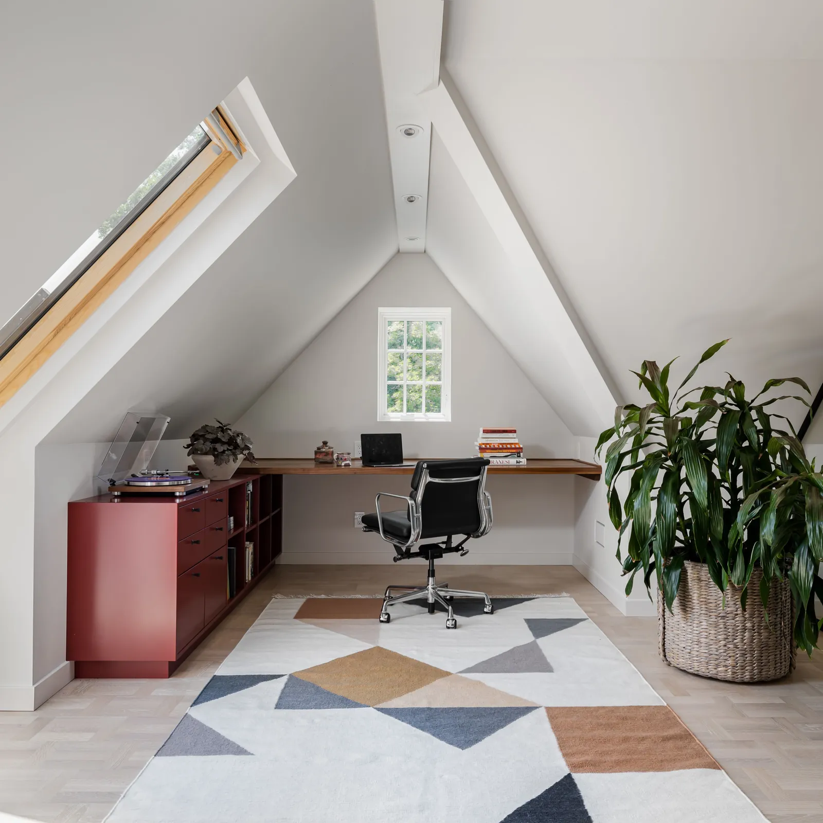 A clean and well-maintained desk chair in a organized home office environment.