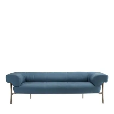 A close-up image showing the condition of a sofa fabric cushion.
