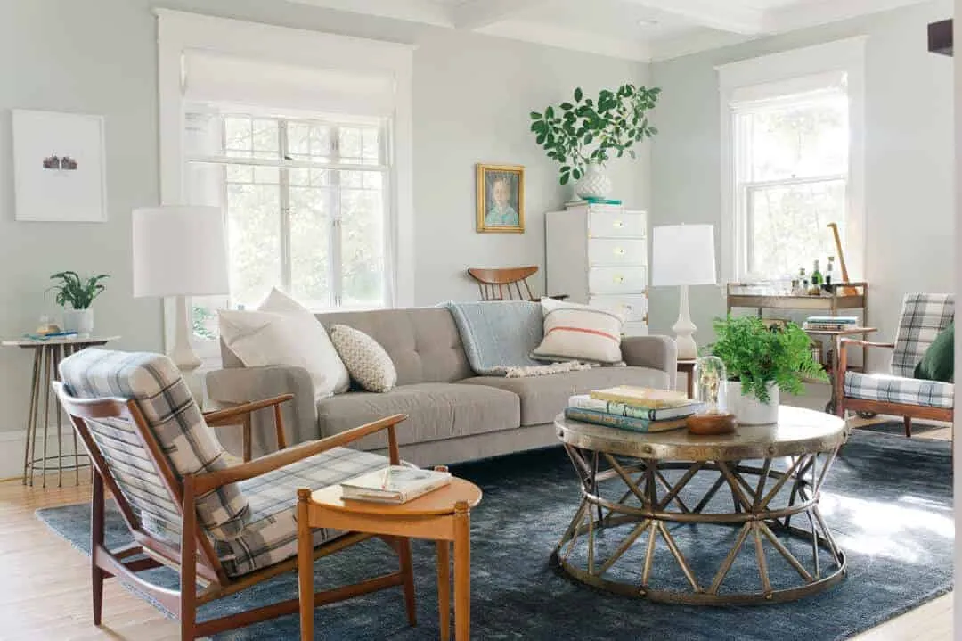 Fabric swatches and furniture models showing key takeaways for matching accent chairs.