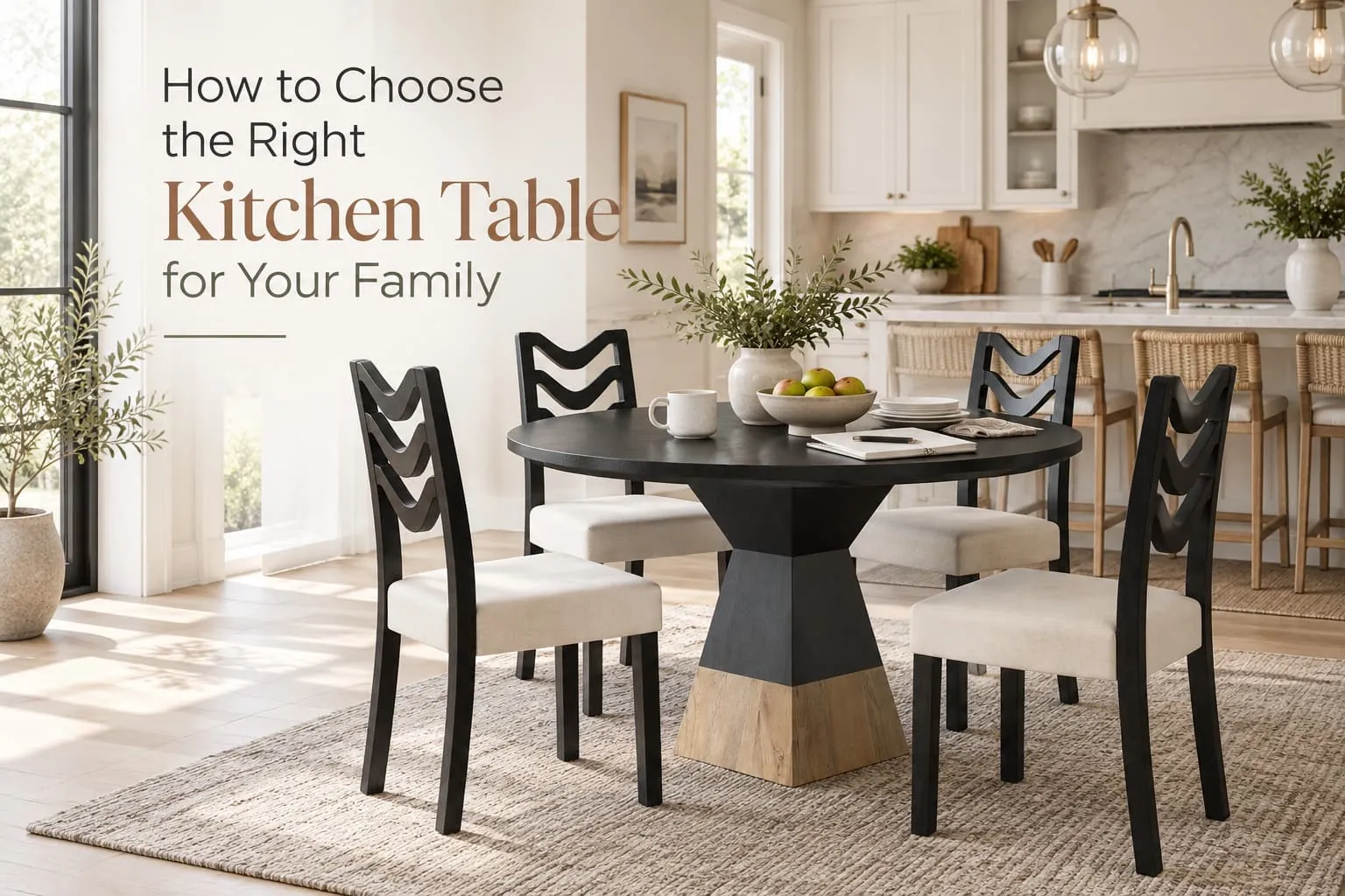 A kitchen chair hitting the table frame due to improper sizing.