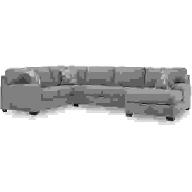 An L-shaped sectional sofa tucked neatly into a corner of a bright room.