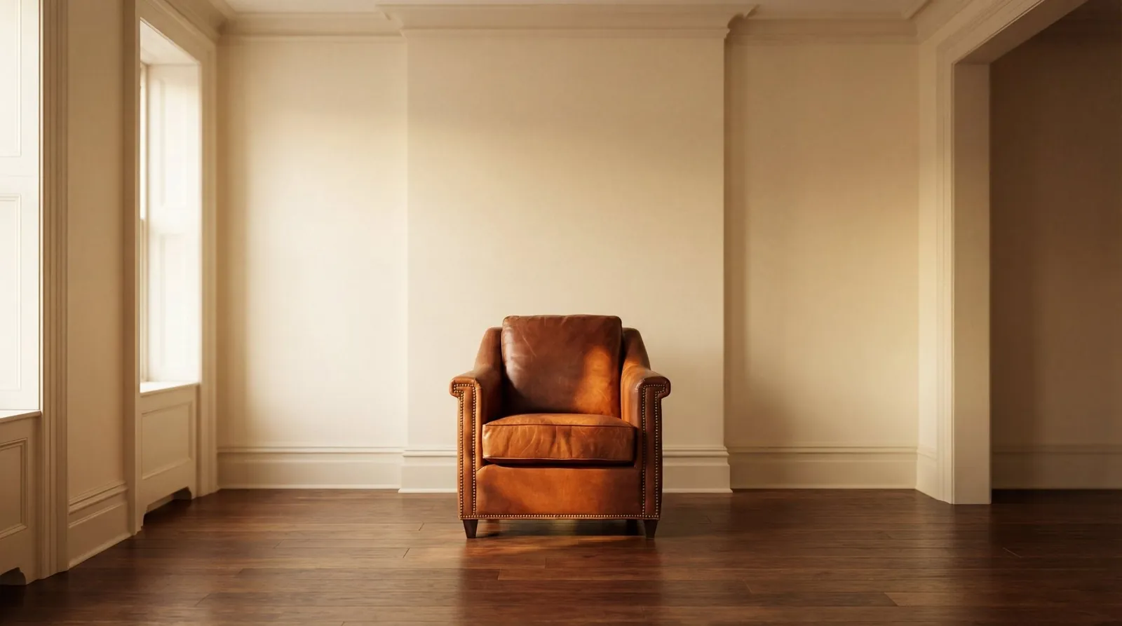 Measuring floor space in a living room to select the right accent chair.