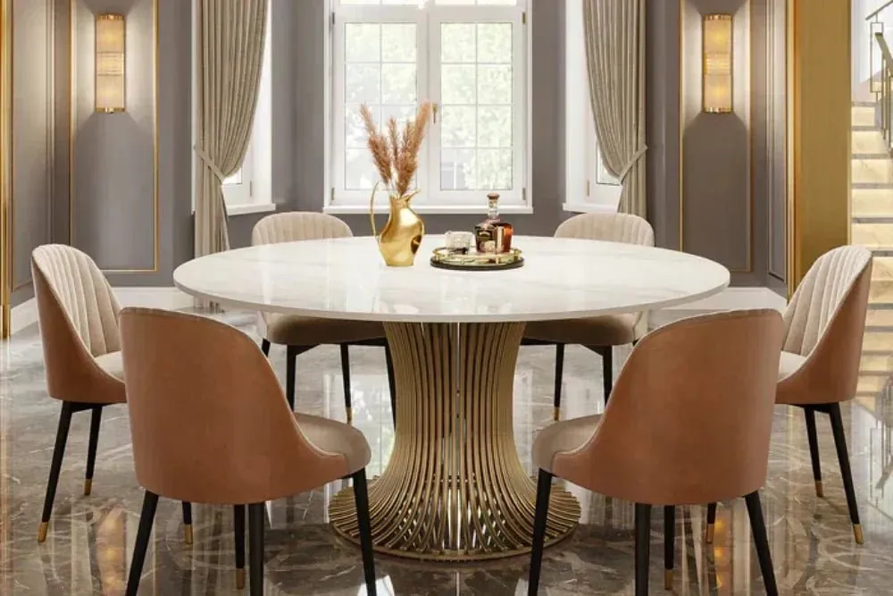 A measuring tape on a wooden dining table highlighting key selection takeaways.
