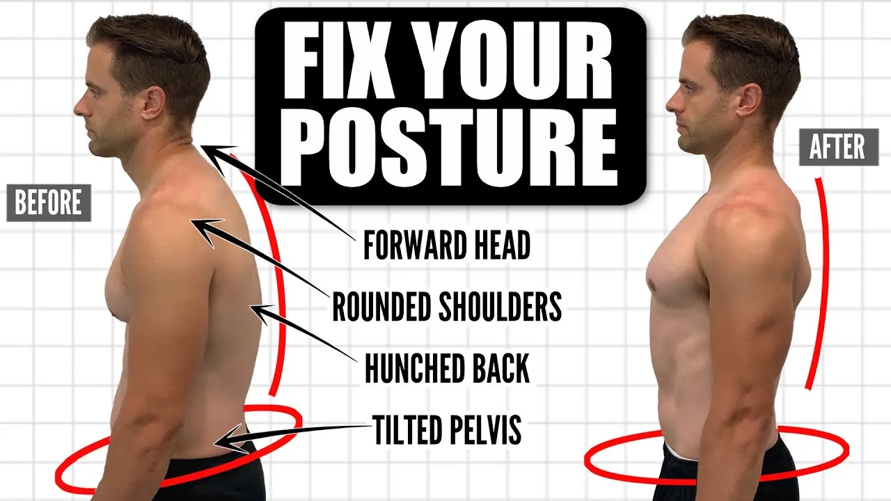 A person demonstrating a common posture mistake of over-arching the lower back.
