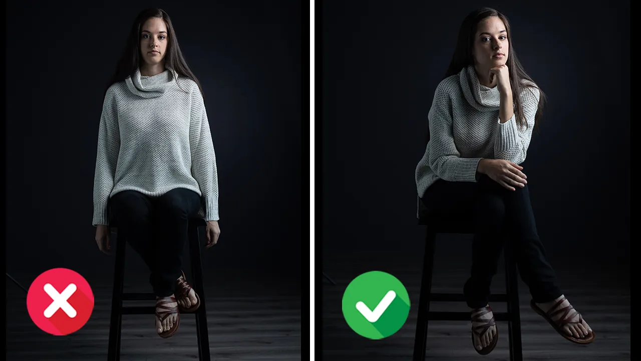 A person demonstrating proper seated posture by sitting near the edge.