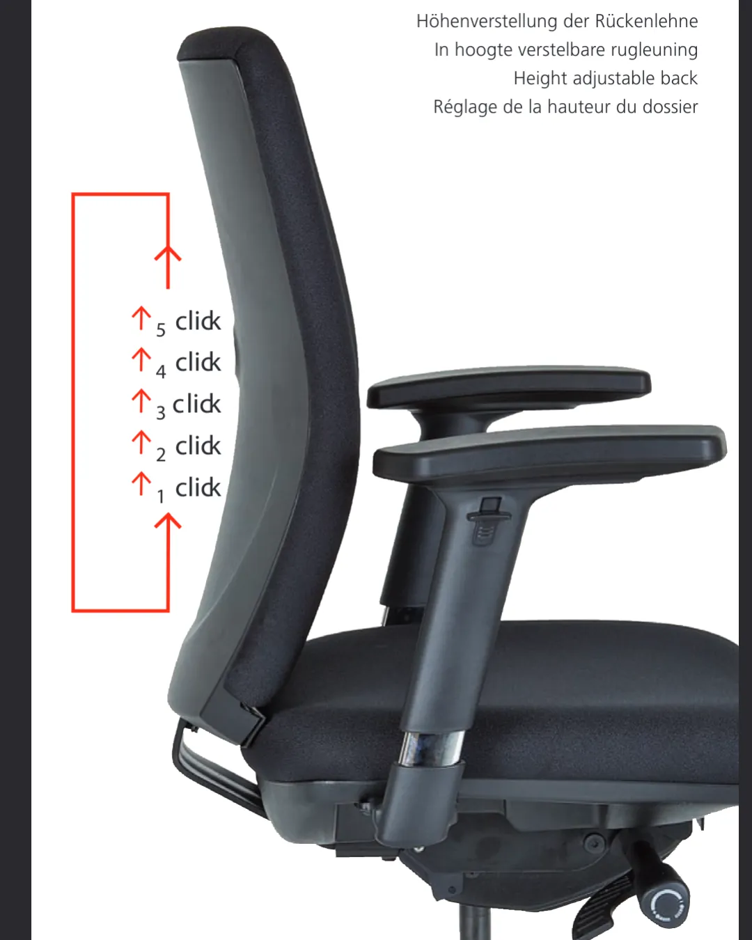 A swivel chair with a potentially faulty gas cylinder on a floor.