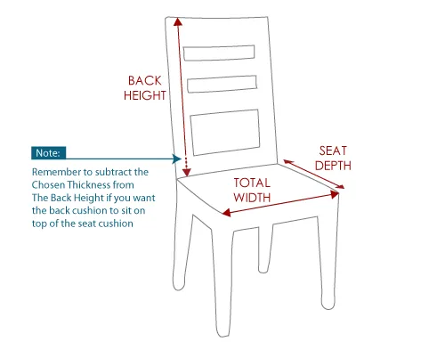 Using a rigid tape measure to check the depth of a modern chair seat.