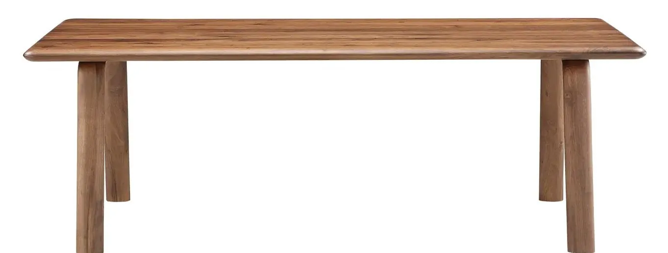 A walnut extension dining table shows the mechanism of a removable leaf insert.